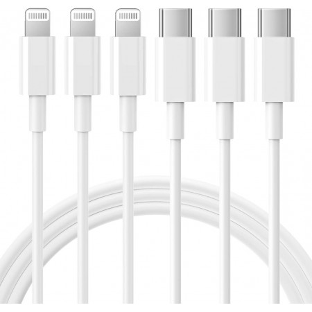 USB C to Lightning Cable 3Pack 10FT [MFi Certified] Type C Power Delivery Fast Charging Cord for iPhone 14/13/12/11/XS/XR/X/8/iPad