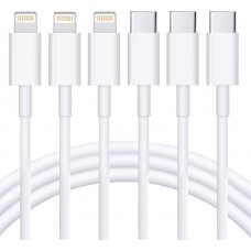 USB C to Lightning Cable 3Pack 6FT [MFi Certified] iPhone Fast Charger Cable USB-C Power Delivery Charging Cord for iPhone 14/13/12/11/XS/XR/X/8/iPad, White