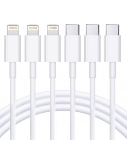 USB C to Lightning Cable 3Pack 6FT [MFi Certified] iPhone Fast Charger Cable USB-C Power Delivery Charging Cord for iPhone 14/13/12/11/XS/XR/X/8/iPad, White